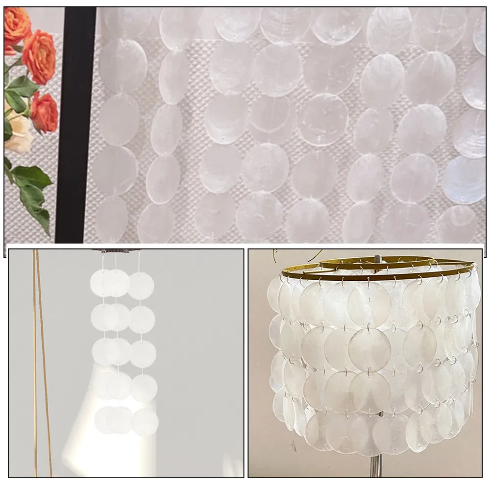 100PCS Natural Shell Ornaments 4cm DIY Shell Lighting Wind Chimes Pendants For Wedding Home Decor Birthday Party Craft Hanging