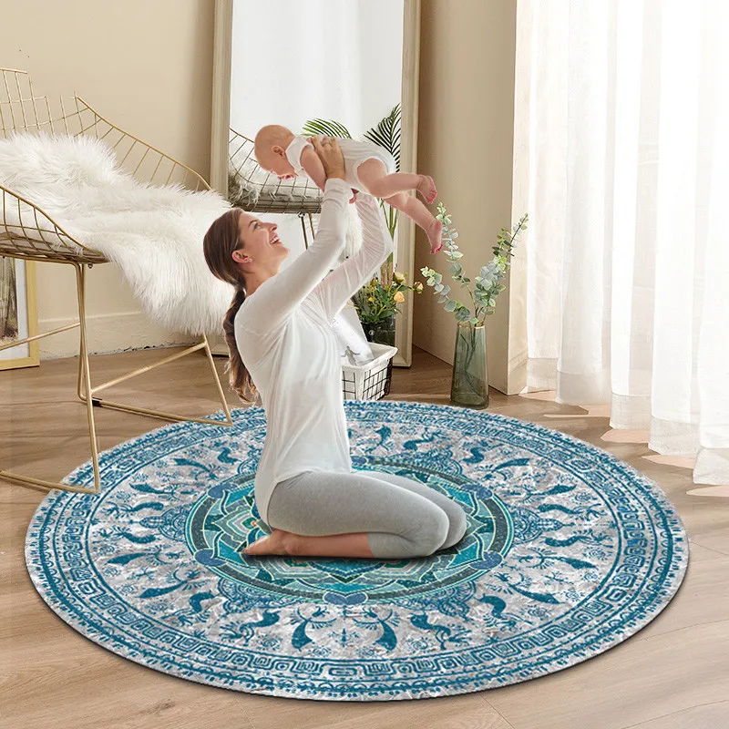 

140CM Circular Meditation Yoga Mat, Meditation, Flat Support, Inverted Jump Rope, Shock Absorption, Quiet Small Mini Floor Mat