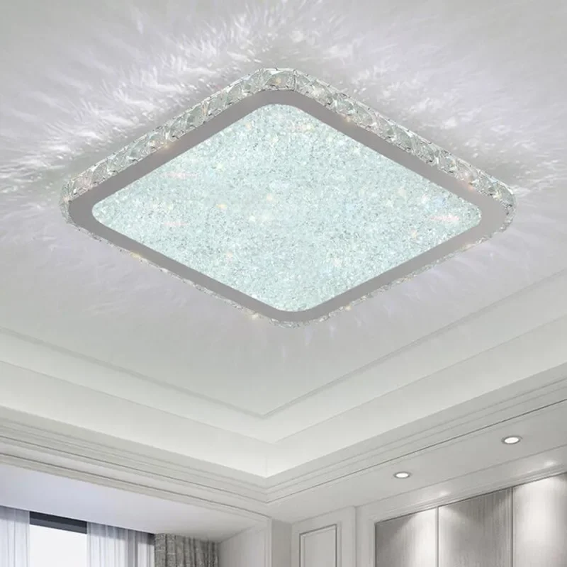 

Crystal LED ceiling lamp creative bedroom energy-saving square modern simple lighting indoor