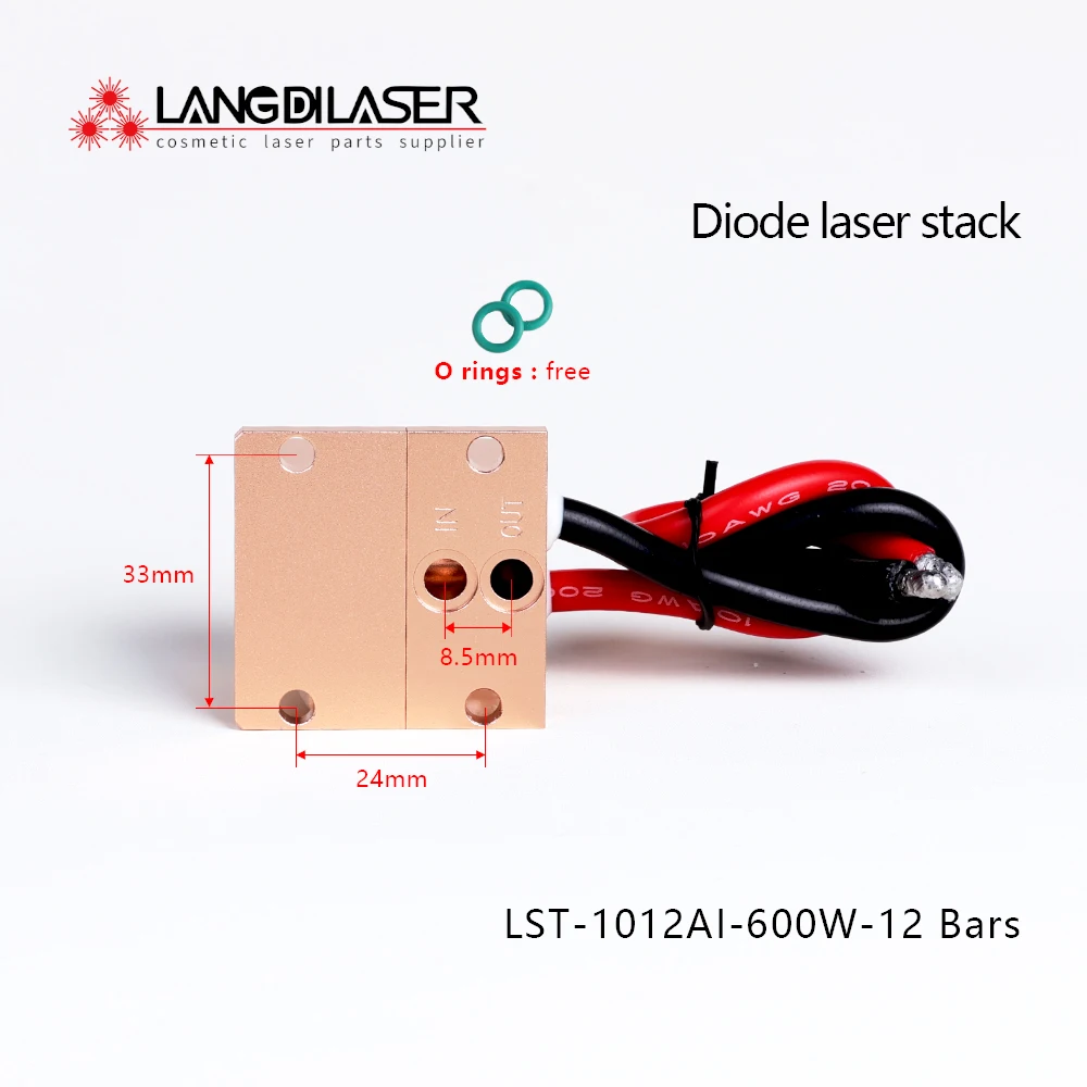 LST-1012AI Laser Stack For Hair Removal / 12 Bars / Each Bar 50w / Total Power 600W / Guarantee 10,000,000 times