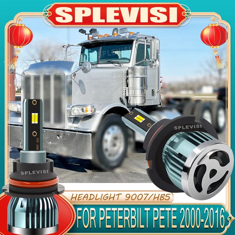 

LED Headlight Easy to Install Clear Night Visibility 9007 For Peterbilt Pete 2000-2016 2001 2002 2003 2004 2005 2006 2007 2008