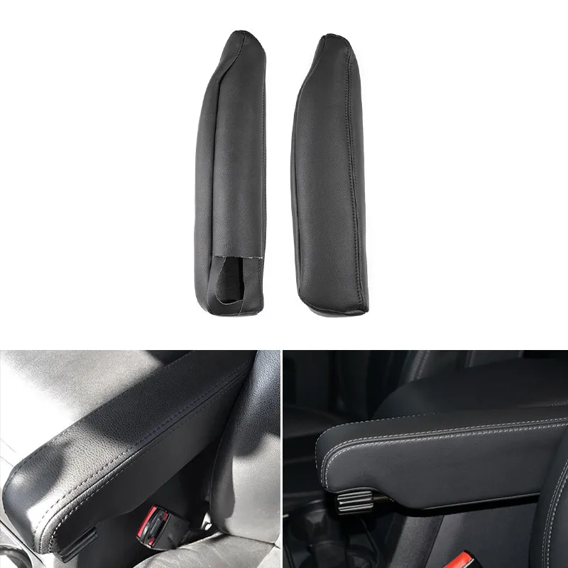 For Land Rover Discovery 3 4 2004-2016 For Range Rover Sport 2005-2013 2pcs Car Side Seat Armrest Handle Black Leather Cover