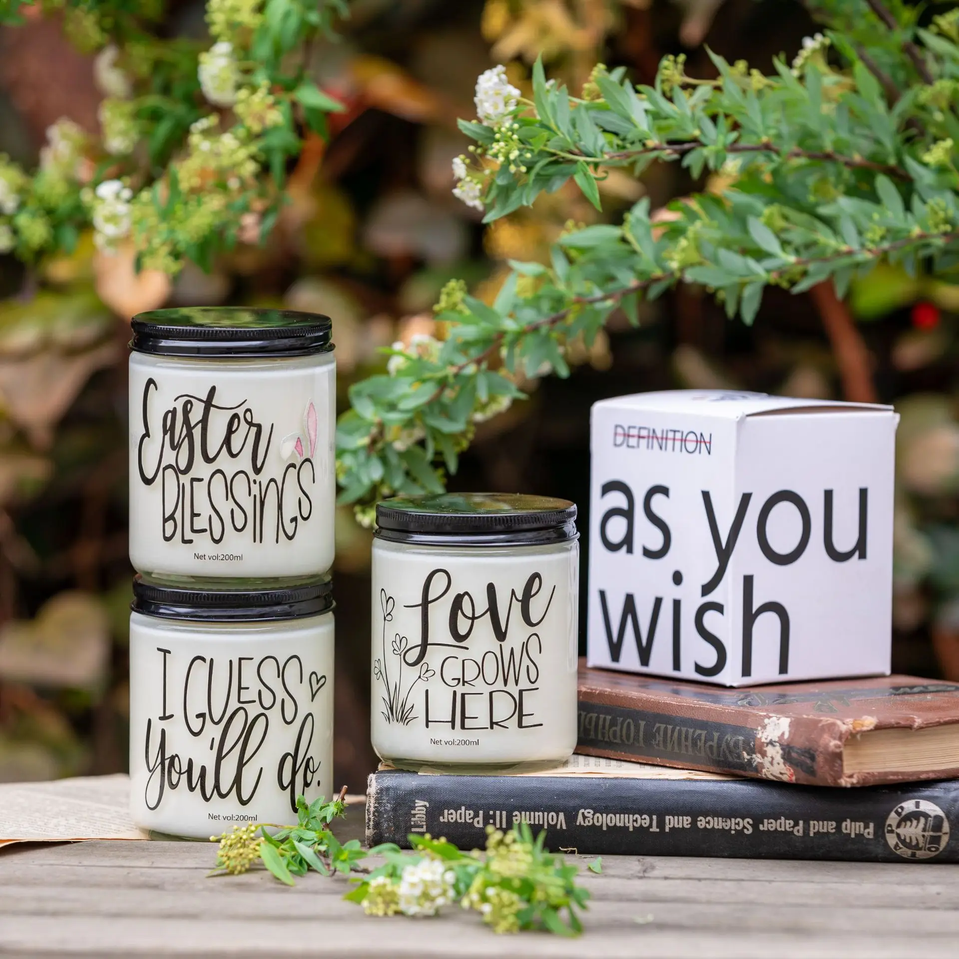 English Letter Cups Wax Jars Wax Scented Candles, Home Decoration Light Fragrance Scented Ornaments, Smokeless Soy Wax