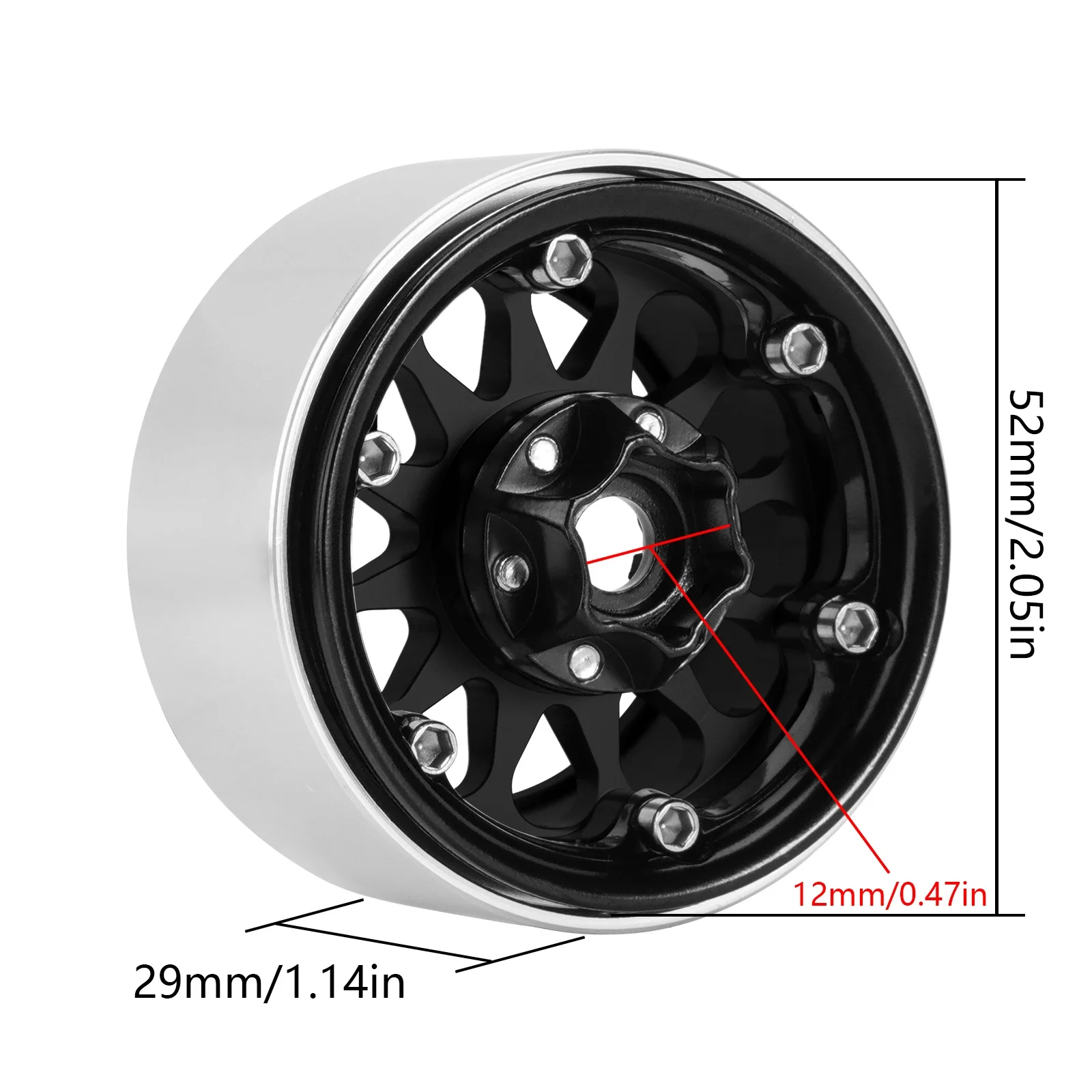 INJORA Negative Offset 10.4mm CNC Aluminum 1.9\