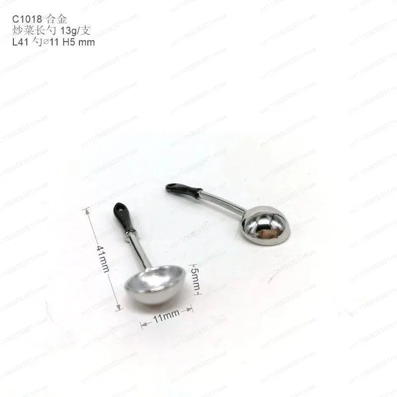 1:12 Mini Metal Shovel Spoon Model Doll House Kitchen Accessories Pocket Food Play Toy