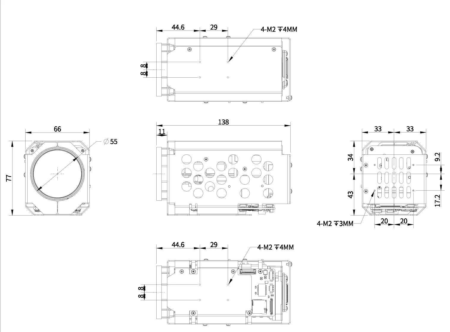 High Performance 1/1.8\" 8Mp AI Network Module with 6.5-240mm 37x Optical Defog(NIR) Low Light Night Vision CMOS Sensor