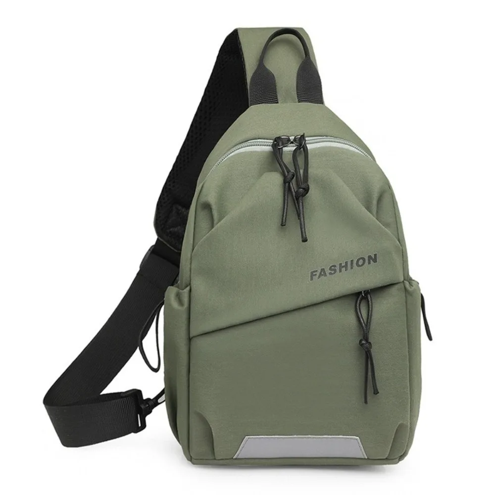 

Solid Color Nylon Chest Bag Multifunctional Large Capacity Shoulder Crossbody Bag Korean Style Adjustable Shoulder