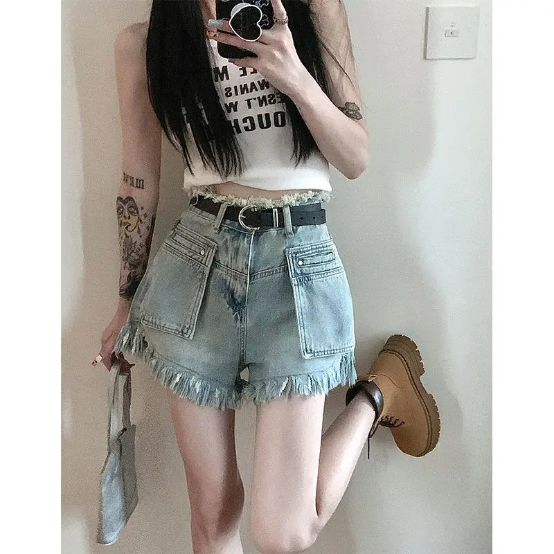 

Tassel Fur-edged Denim Shorts for Women with Hot Girls with High Waist Slim Design for Sexy