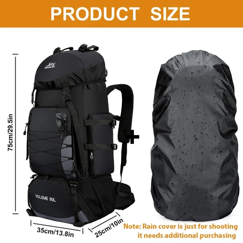 90 Liters Large Climbing Backpack For Travel Men Women Luggage Camping Outdoor Hiking Trekking Traveling Mountaineering Bags