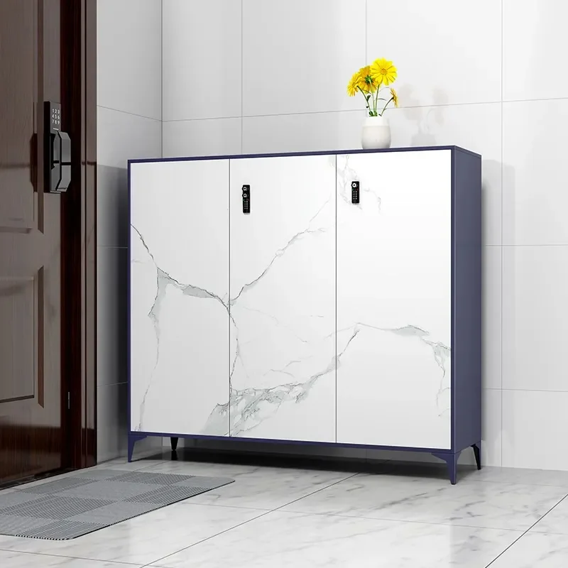 for Household Steel Outdoor Shoe Cabinet with Lock for Entrance Door Corridor Elevator Entrance Shoe Rack