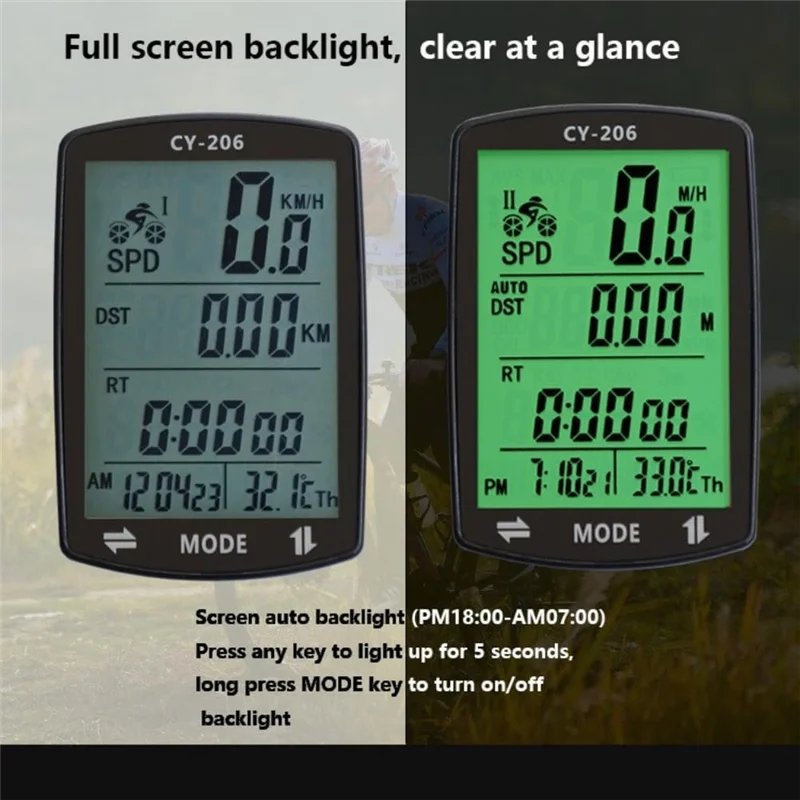 B50B - Wielofunkcyjny bezprzewodowy wodoodporny komputer rowerowy z licznikiem prędkości i odległości, timerem i stoperem.