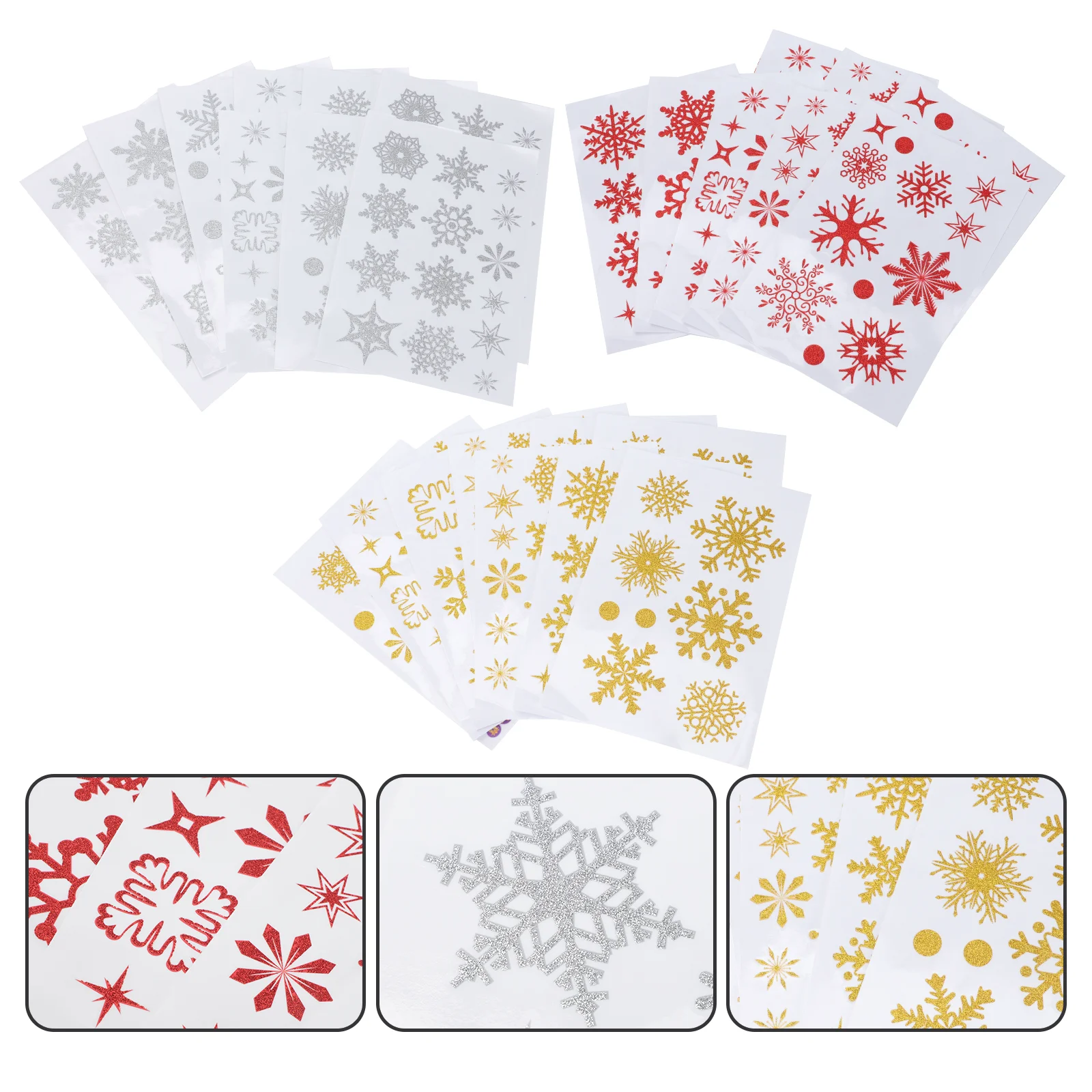 

27Pcs Static Snowflake Stickers Reusable No Trace Peel Stick Arrange Freely Christmas Decals