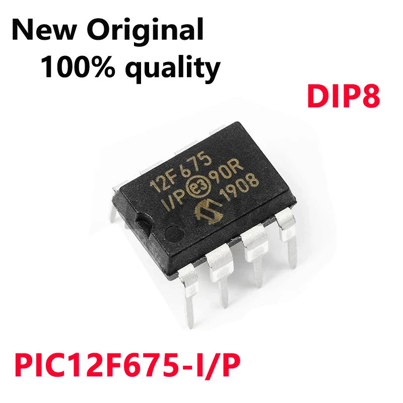 5/PCS New PIC12F675-I/P 12F675 DIP8 8-bit flash memory micro