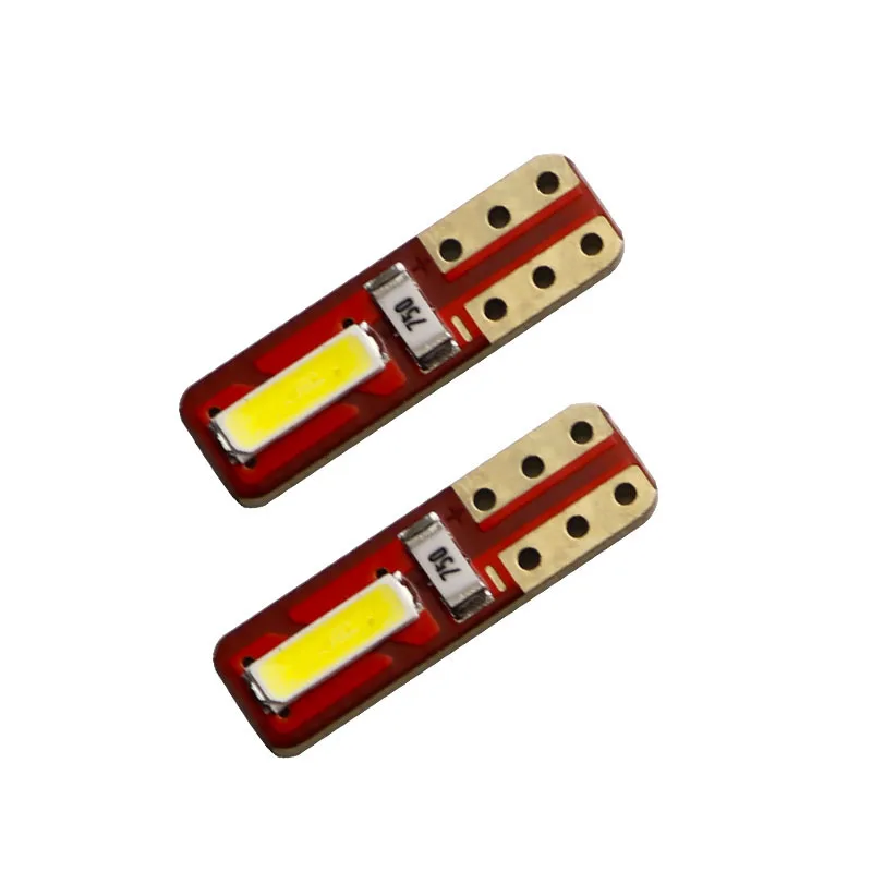 10pcs Super Bright CSP 2SMD Auto Instrument Lamp W5 T5 LED Dashboard Warming Indicator for Car Interior New Condition W3W W1.2W