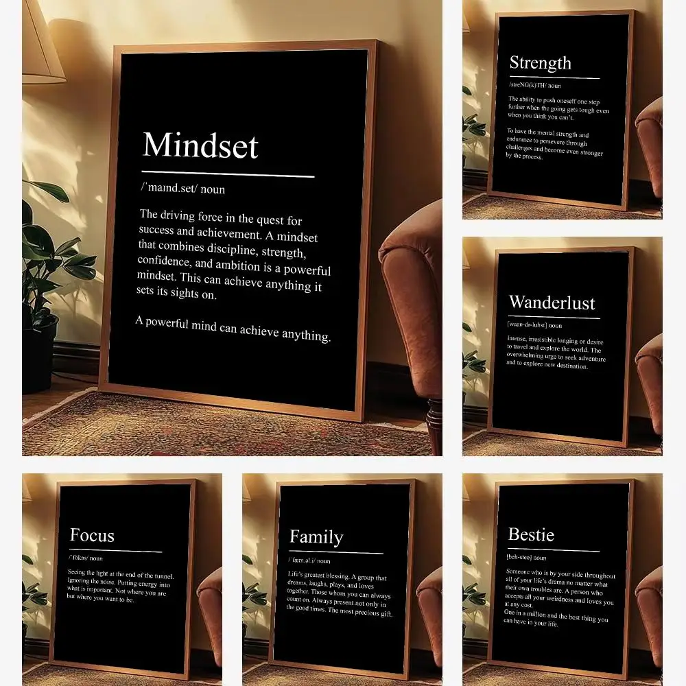 Motivation and Self-Discipline Theme Poster Aesthetic Wall Art for Bedroom Study Office Home Decor Gift