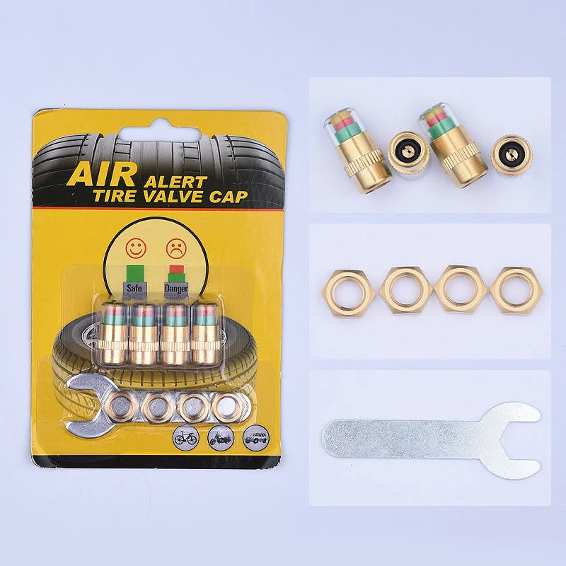 4 sztuk/partia 2.4 Bar System monitorowania ciśnienia w oponach w samochodzie wskaźnik czujnika korka 3 kolorowy wskaźnik ciśnienia powietrza