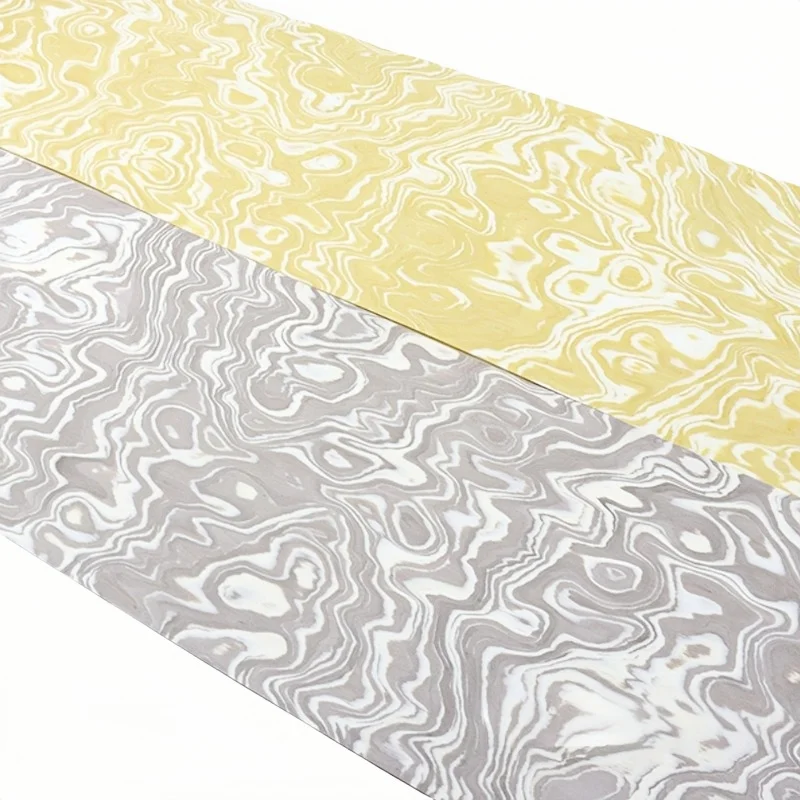 Tech Gray Yellow Mixed Mist Vein Totem Wood Veneer for Art Wall Panels Statement  Furniture Doors Decor Veneer Sheets 250X28cm