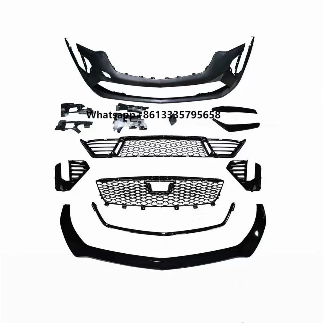 

Front Bumper Body Kits for Cadillac CT4 2020-2023 Bodykit Car Front Lip Bumper Grille Fog Light Cover License Plate Spoiler