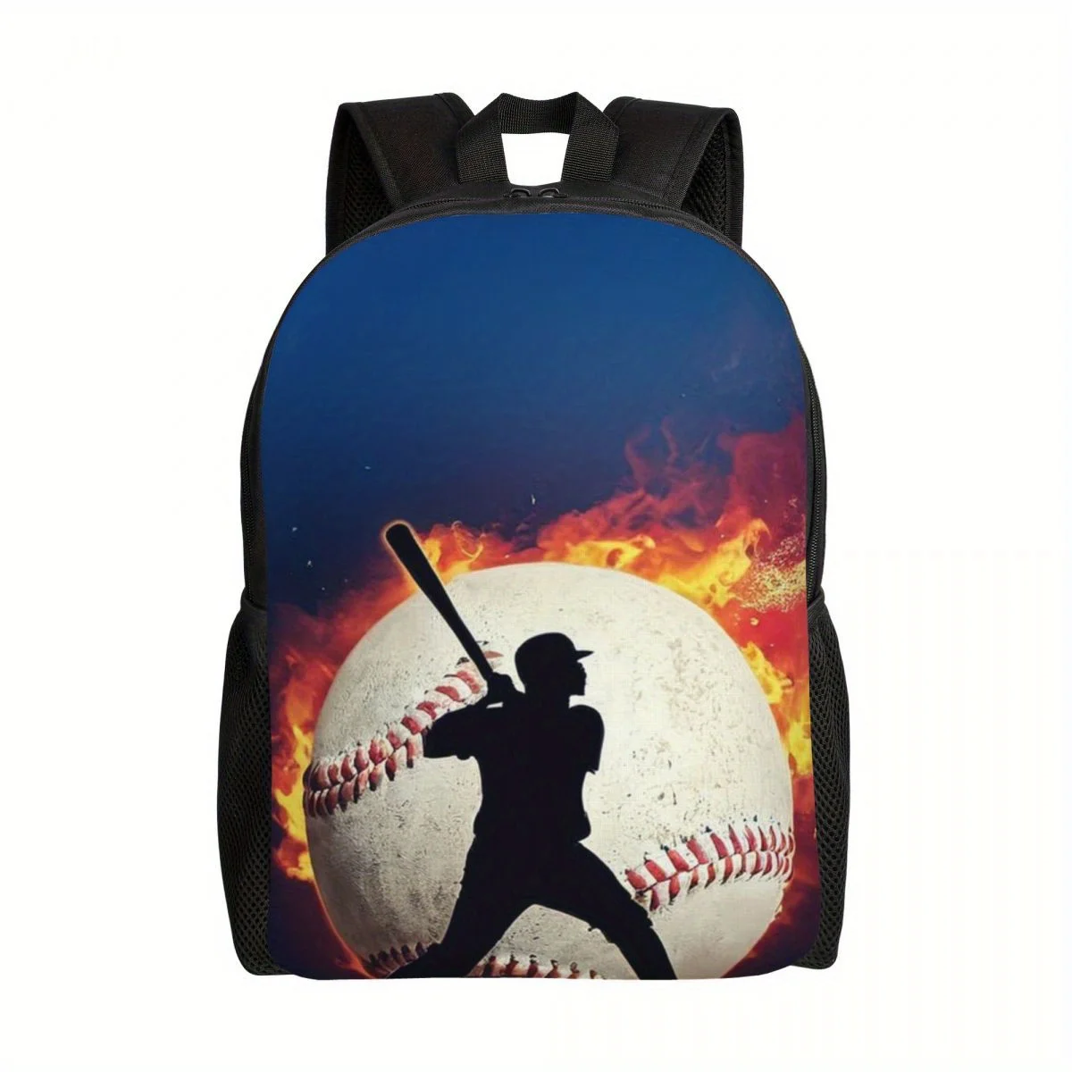 

Hot Baseball Sport Print Backpack, Large Capacity Laptop Bag Leisure Backpack, Lightweight Book Bag For Men And Women