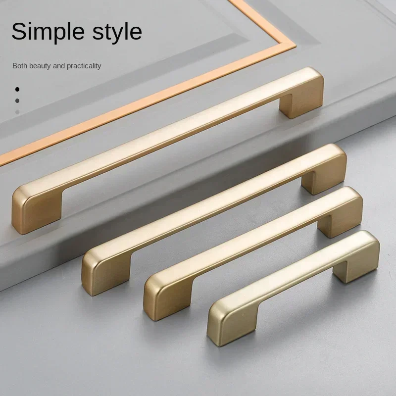 American Style Cabinet Handles Matte Gold Aluminum Alloy Kitchen Cupboard Door Pulls Drawer Knobs Furniture Handle Hardware