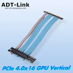 PCIe 4.0 Riser Cable for 5.0 GPU Vertical Mounting, 200mm 300mm 600mm PCI-Express 4.0 & 5.0 Extension Cable , 90 Degree Adapter