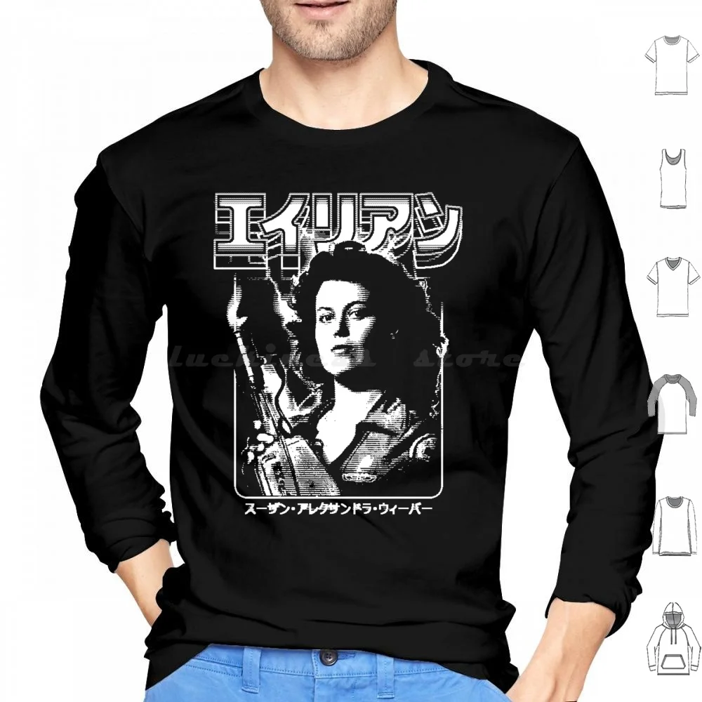 Ellen Ripley Hoodies Long Sleeve 80s 8bit 90s Amanda Bishop Bootleg Corp Corporation Covenant Ellen Ellen Ripley Face