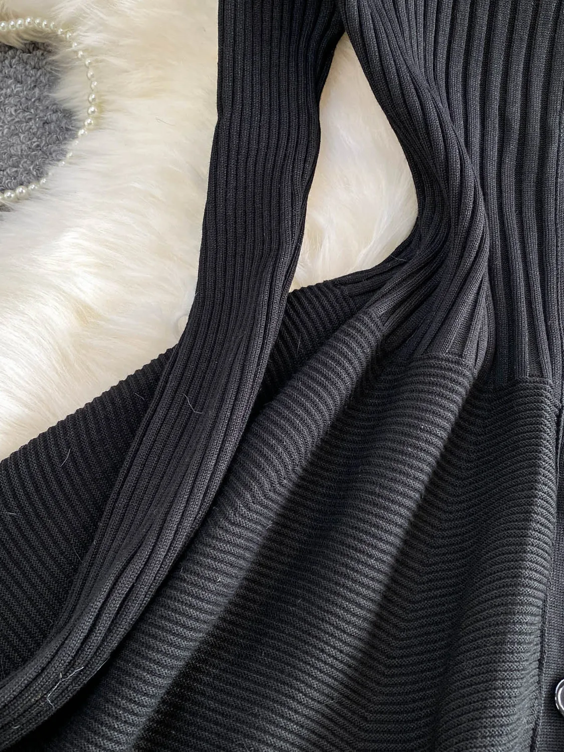 블랙 섹시 V넥 오픈 가디건 니트 벨 슬리브 드레스 여 - Longline Cardigan Knit 리뷰 및 가격