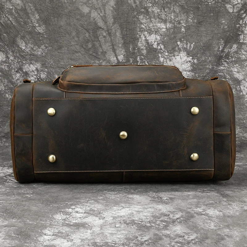 Imagem -04 - Luufan-crazy Horse Leather Travel Bolsa dos Homens Grande Capacidade Duffel Masculino Couro Weekend Bolsa Carry on Extra Grande Bolsa de Bagagem