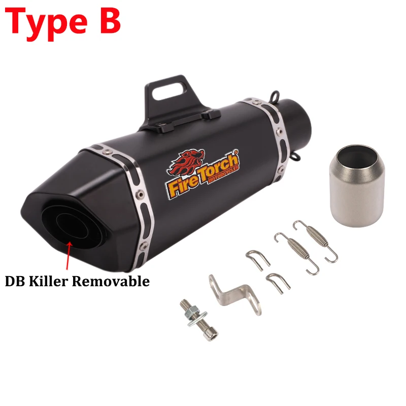 Universal 51mm Motorcycle Exhaust Escape Muffler For R3 MT07 FZ1 R6 R7 ZX6R ZX10 Z900 800MT MT09 CBR1000 703RR With DB Killer - view 4