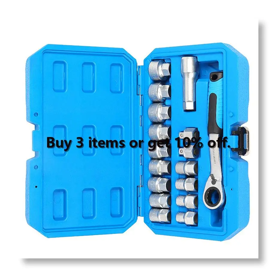 ✼Piercing Ratchet Sleeve Wrench Socket Tool Two-Way Wrench Set Wrench Set Mechanics Tool Batch Connector Sleeve Tool