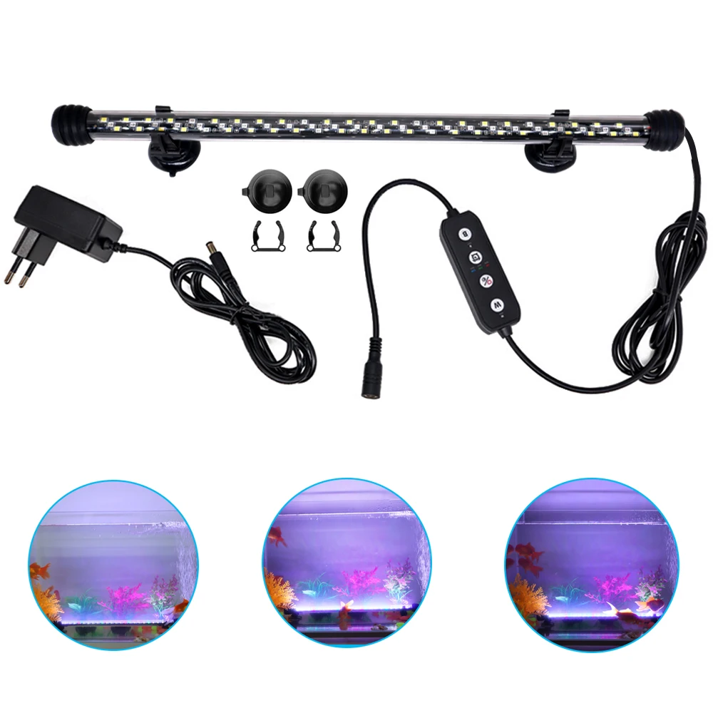 

90-260V Aquarium LED IP68 Waterproof Lighting Light Full-Spectrum Fish Tank Plants Decor Light 17-58CM 5-12W 2835 Chips