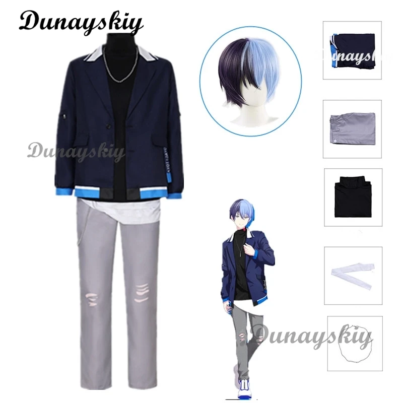 Anime PSCSF Cosplay Aoyagi Toya Cosplay Costume Toya BAD SQUAD Coat Uniform Wig Set Halloween Party Outfits for MEN