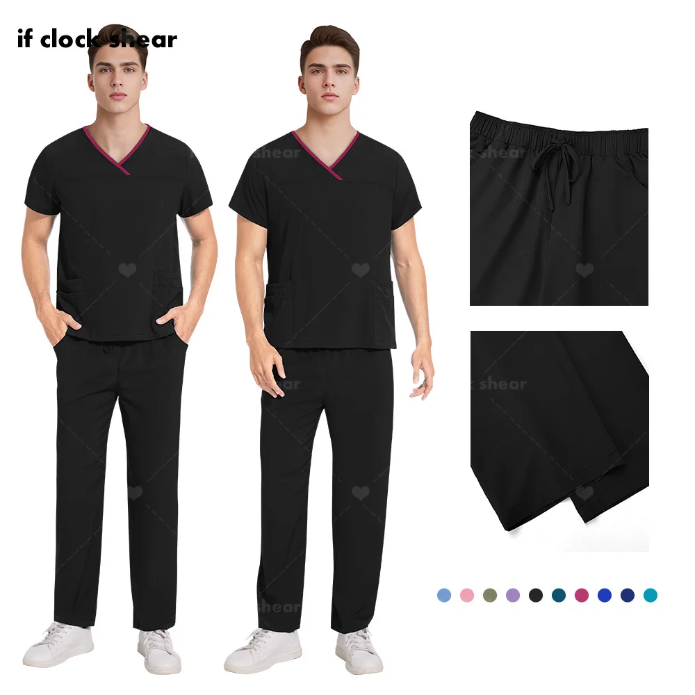 

Wholesale Scrub Suit Men Hospital Doctor Working Uniform Medical Surgical Work Wear Multicolor Unisex Uniforms Nurse Accessories