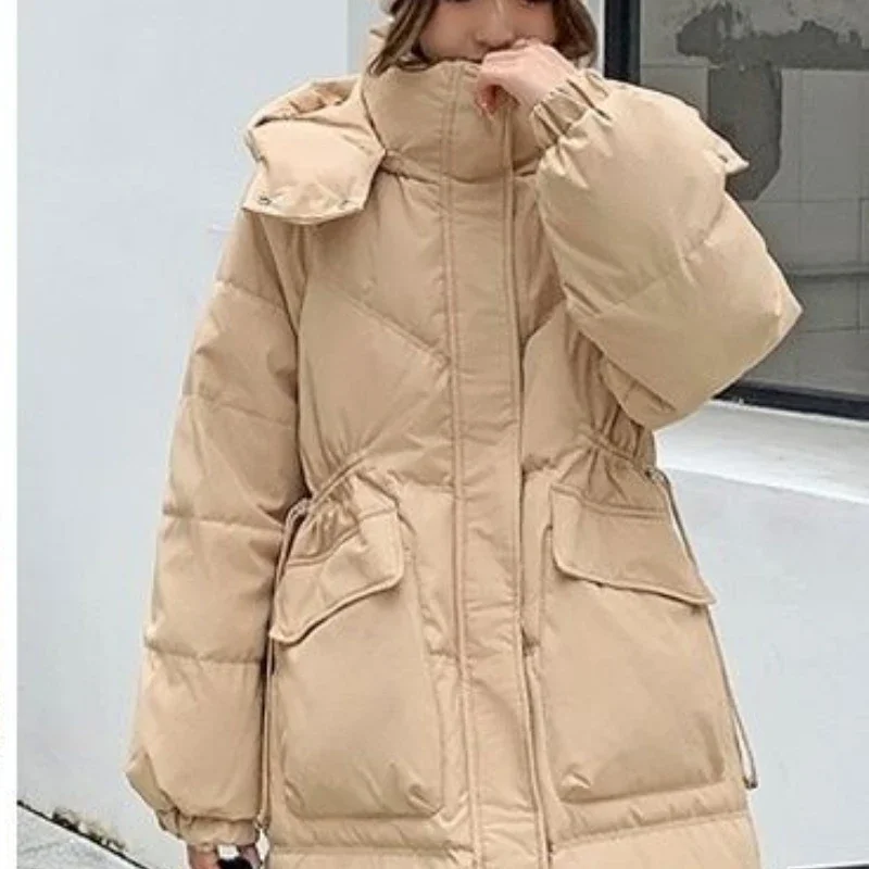 Winter New Down Coat Women Mid Length White Warm Youth Coat Women Windproof Coat Parkas Women Down Jackets