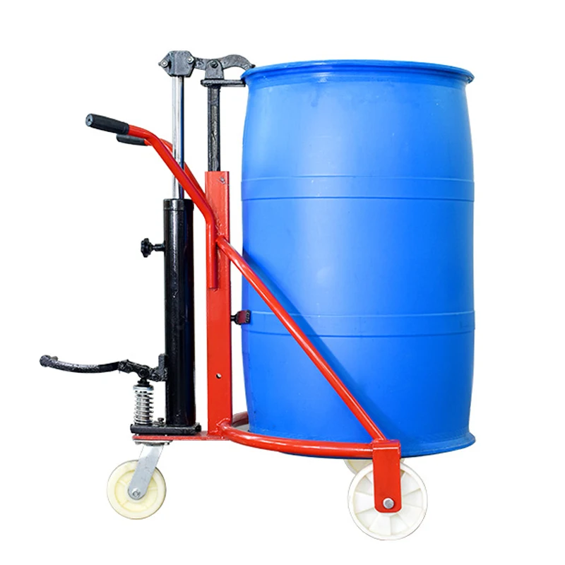 Adjustable 10gal 55gal Easy Lift Cart Trolley Steel Self Propelled Lift Drum Dolly