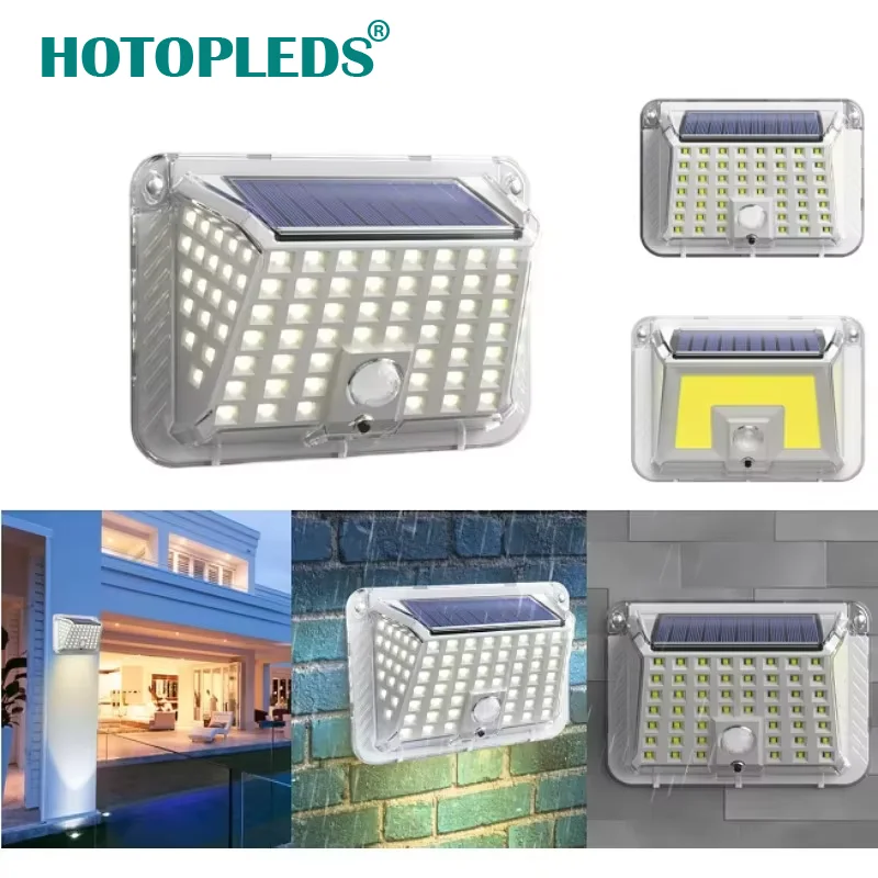 90LED Solar Motion Sensor Light IP65 Waterproof Flood Light Fence Porch Courtyard Garden High Brightness Security Wall Light