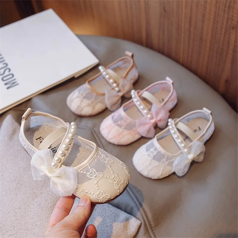 Flower Print Girls Shoes Princess Flats 2024 Spring Summer Kids Shoes For Girl Party Wedding School Little Girl Shoes