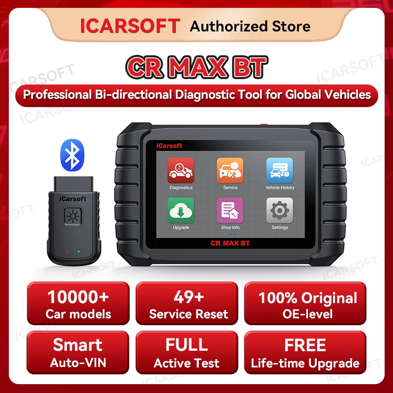 

2025 iCarsoft CR MAX BT FREE UPDATE Wireless Bluetooth OBD2 diagnostic PAD Scanner for Global cars CANFD+Extra 46 Service ECU
