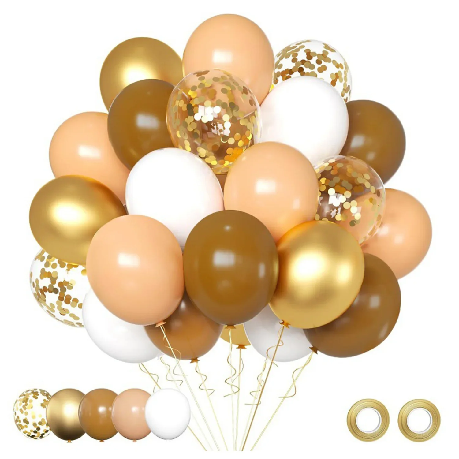 12inch Gold Sequin Transparent Balloon Chrome Metal Latex Helium Balloons Birthday Party Decoration Wedding Baby Shower Decor