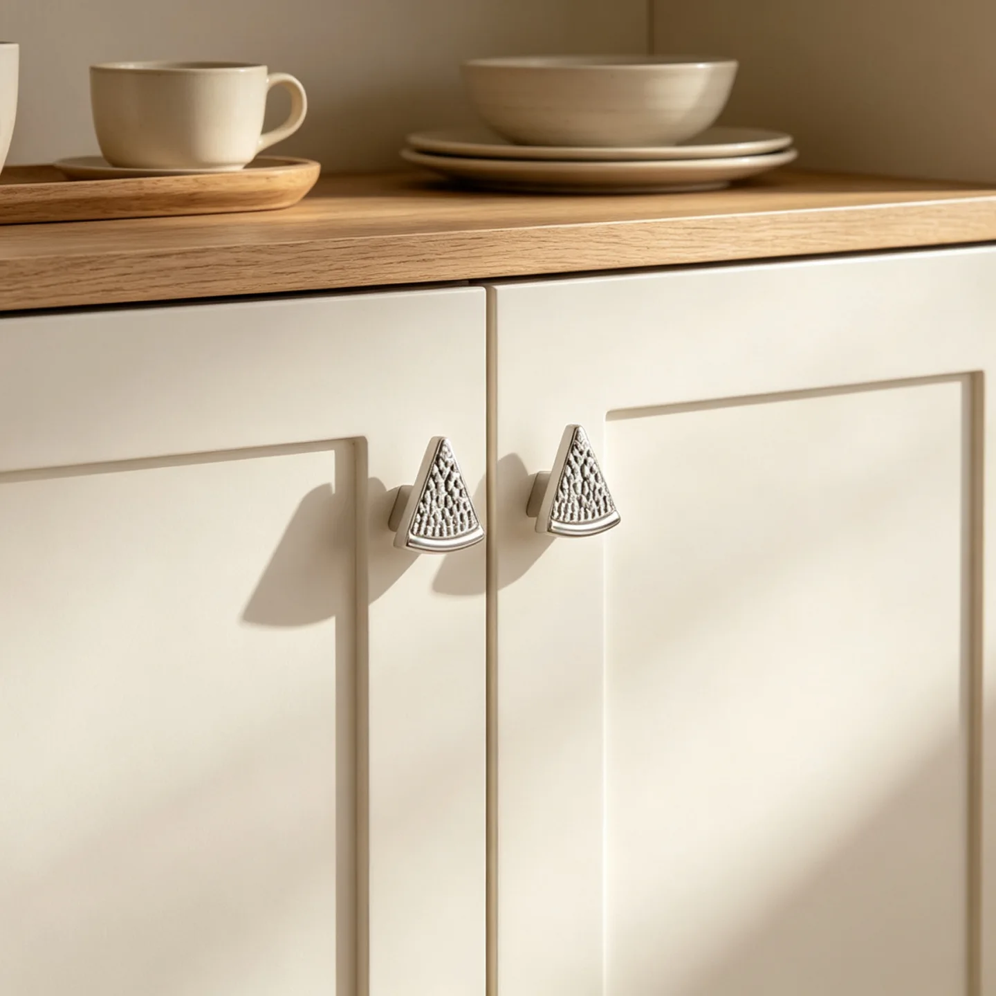 Triangular Pizza Small Handle Wardrobe Drawer Cabinet Door Creative Light Luxury Personality Hammer Pattern Single Hole Handle