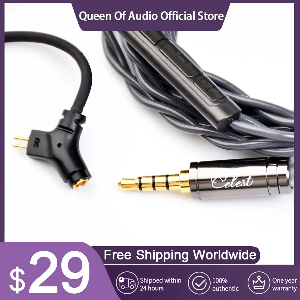 

Celest Ruyi Earphone Cable With Detachable Boom Microphone 0.78 2pin/MMCX IEM Audio Pickup Gaming Esports Livestreaming Headset
