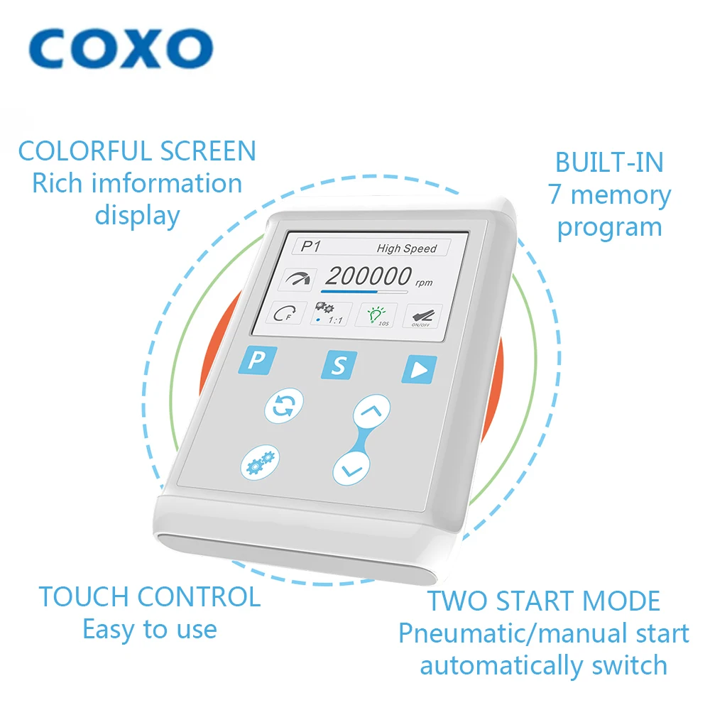 COXO C-PUMA Int+ Dental electrical motors（Built-in Type）Brushless LED with CX235 C7-5  Contra Angle 1:5 Increasing handpiece