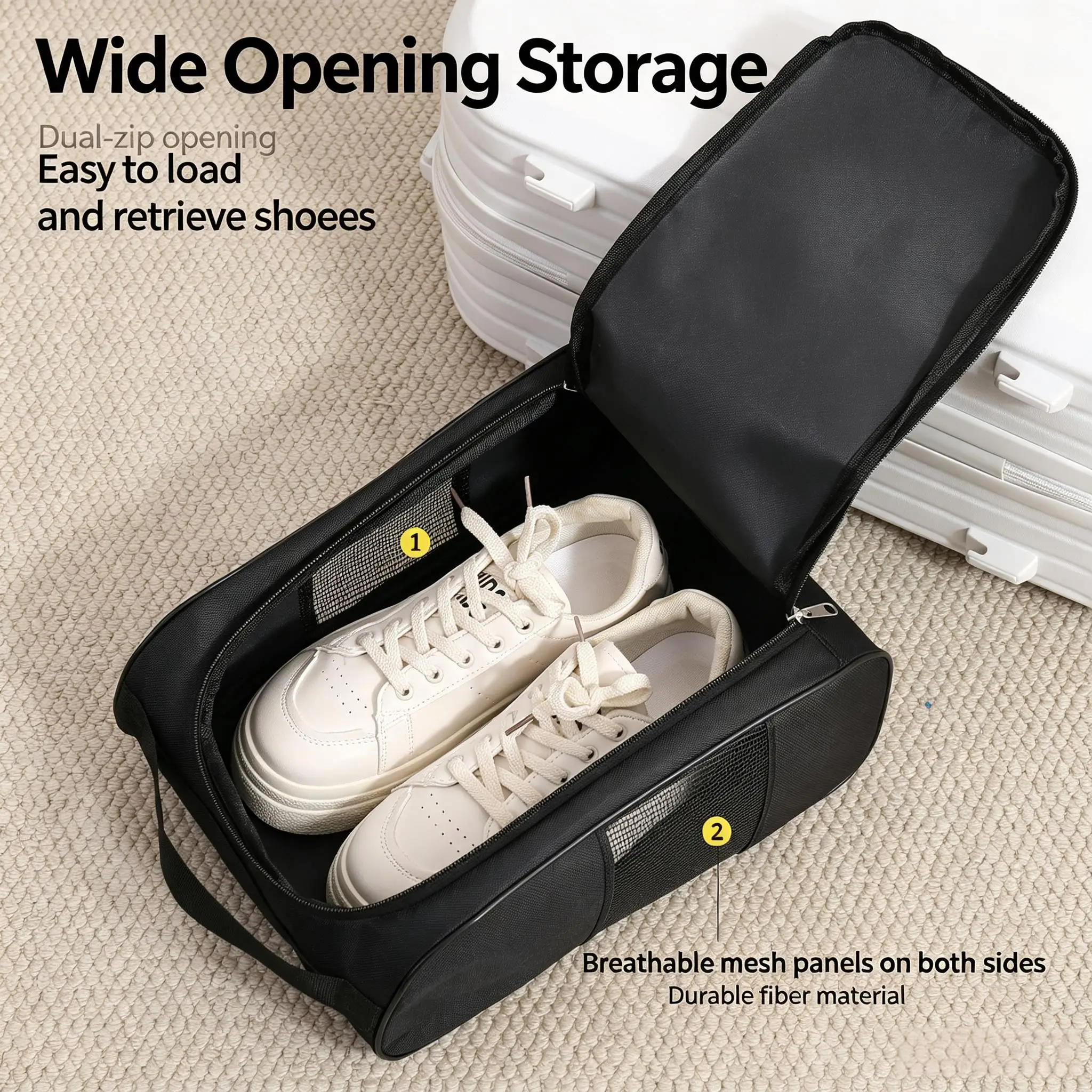 1/2/3pcs Portable Travel Shoe Bag Oxford Fabric Dustproof Shoe Storage Pouch Breathable Mesh For Travel Gym Golf Home Organizer