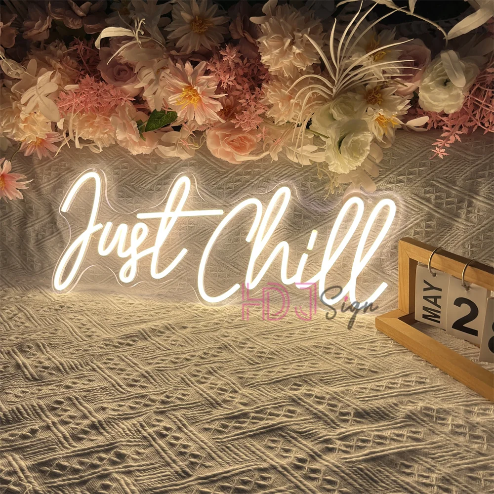 

Just Chill Neon Led Sign Wall Hanging Home Game Room Decor LED Neon Lights USB Gaming Bedroom Decoration Gift Birthday