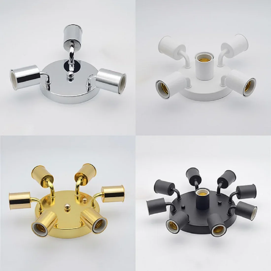 

Minimalist Ceramic Holder E27 Ceiling Lights Gold Chrome White Black Simple 3/4/5/6/7/8 Heads Ceiling Lighting Fixture