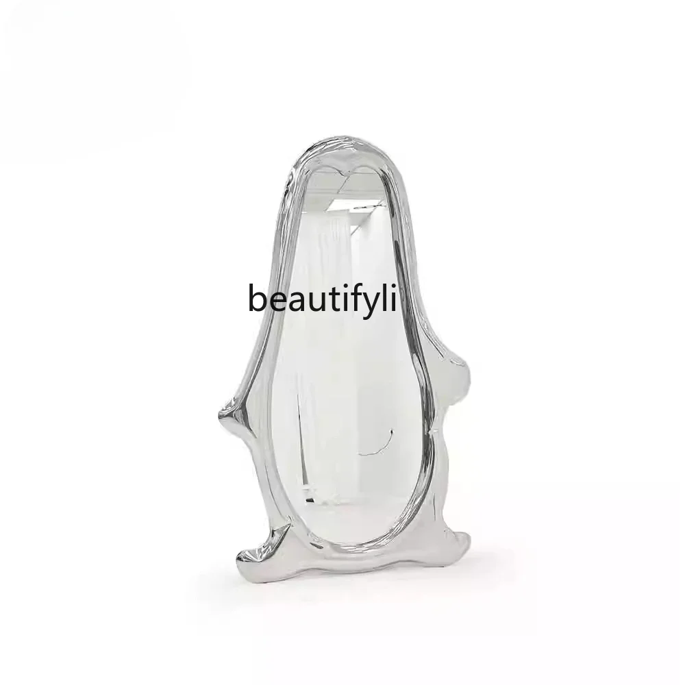 

ls 42Modern designer creative light luxury cute full body mirror cartoon penguin full-length mirror home bedroom floor mirror