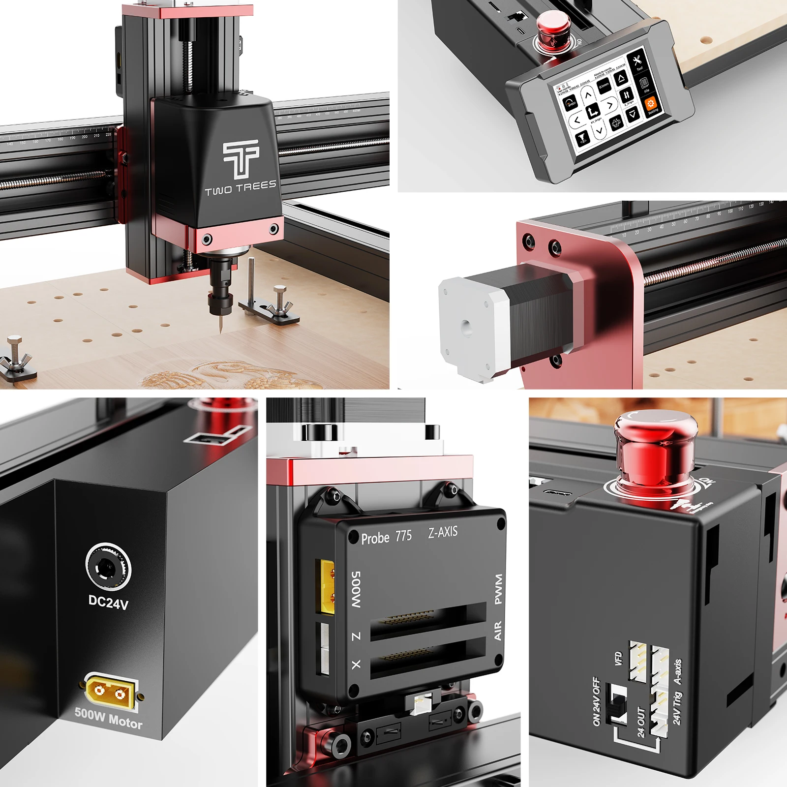 TWOTREES TTC450 Pro CNC Machine 4Axis Metal Cutting Machine For CNC Router Machine And Laser Engraving Cutting Wood GRBL Contro