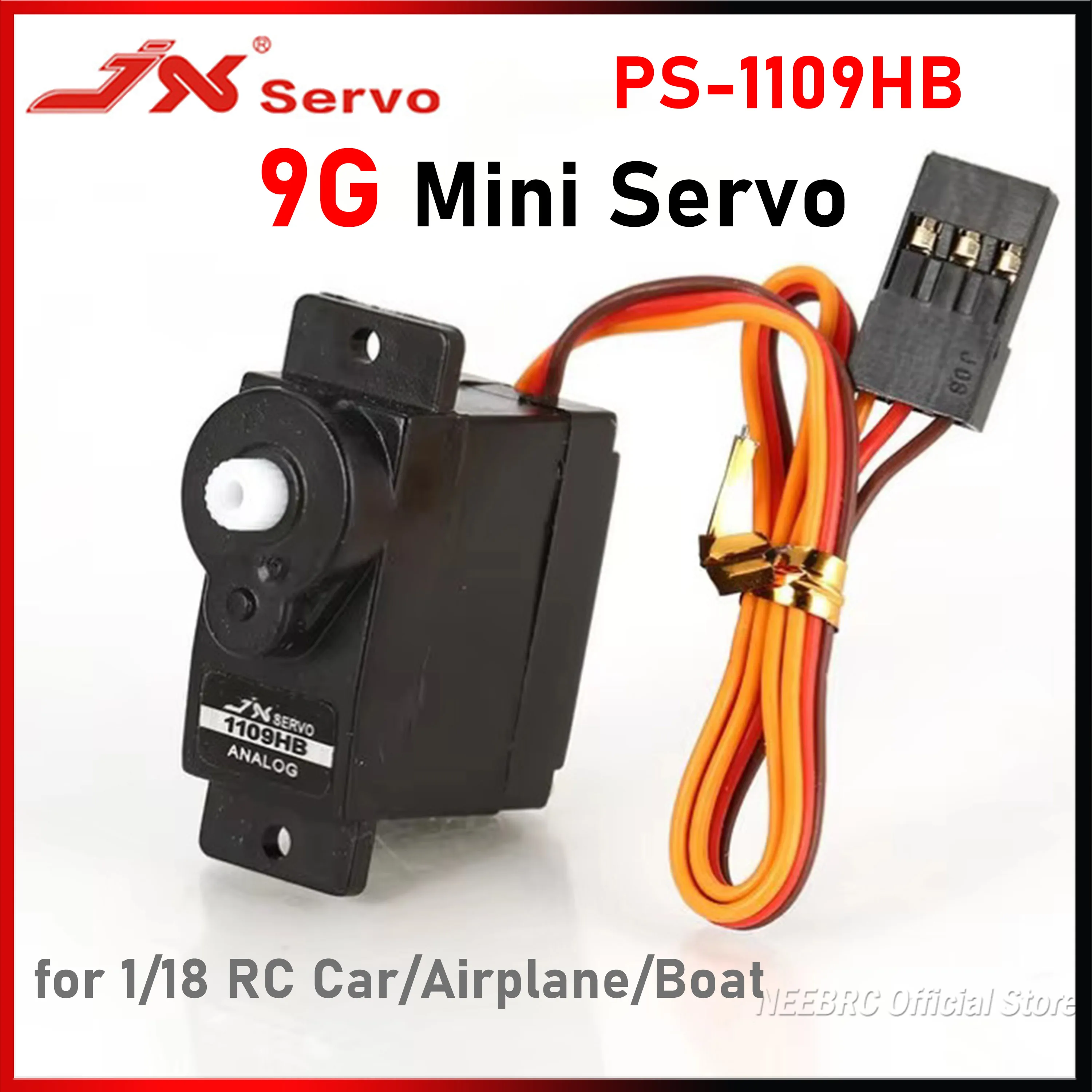 

JX PS-1109HB 9g Mini Servo 1.89kg Torque Plastic Gear Analog 4.8V-6V Micro Motor for 1/18 RC Car Airplane Boat Toy Part VS SG90