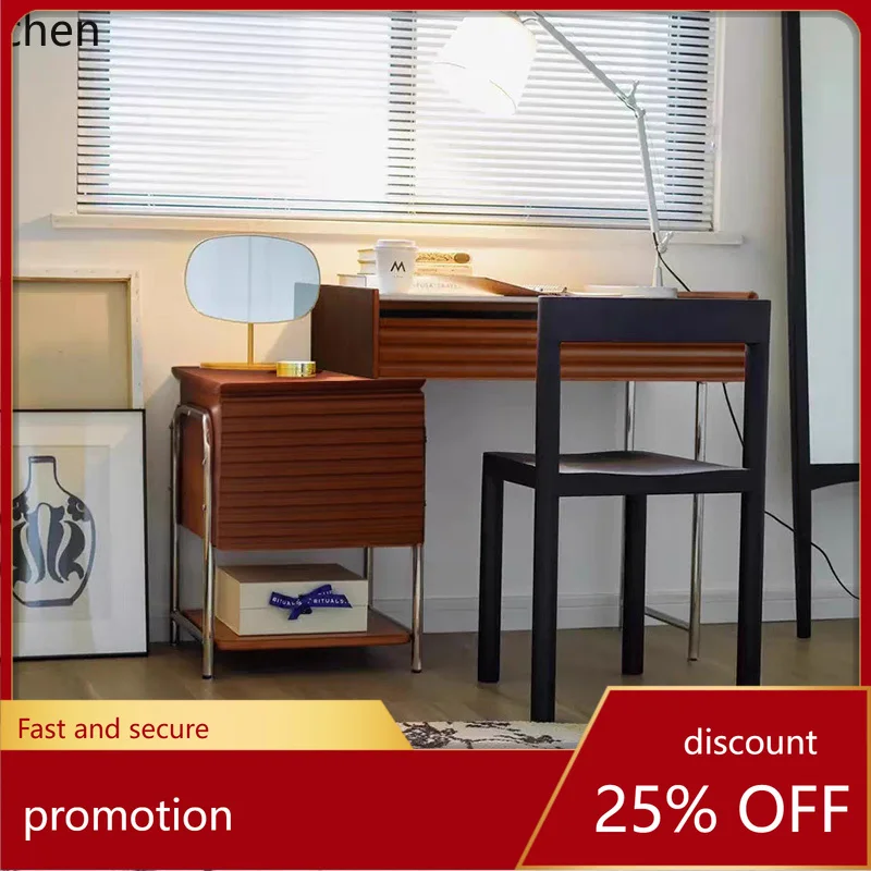 HXL Solid Wood Dressing Table Bedside Storage Makeup Desk Extendable Storage Desk
