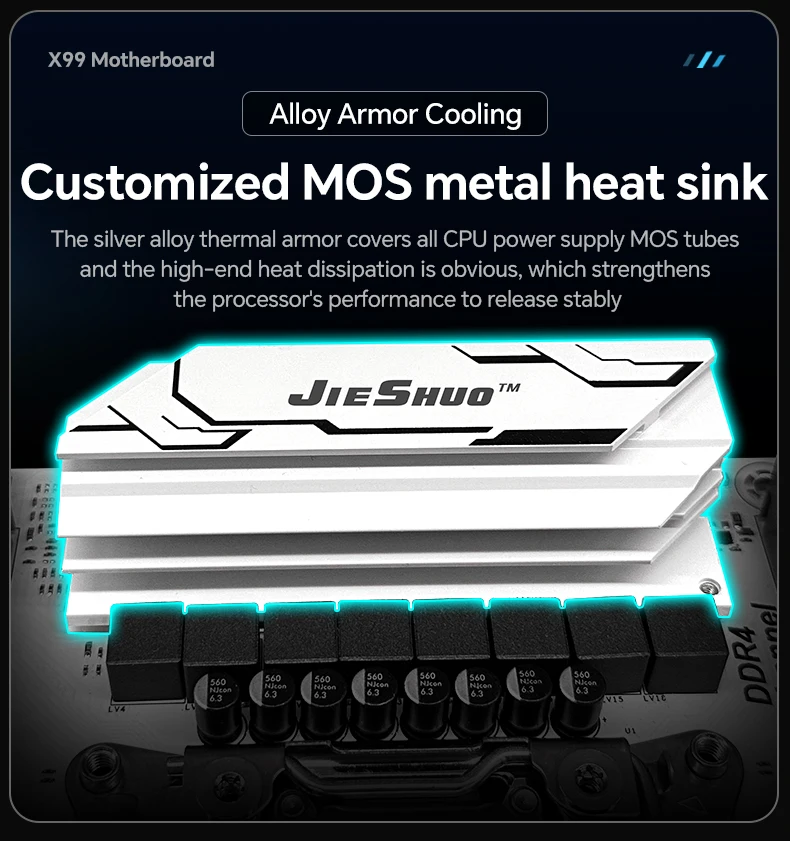 JIESHUO New X99-JS12 Motherboard Set with Intel Xeon E5 2680 V4 CPU & DDR4 16Gx2 2133MHz RAM for Gaming Computer support TPM 2.0